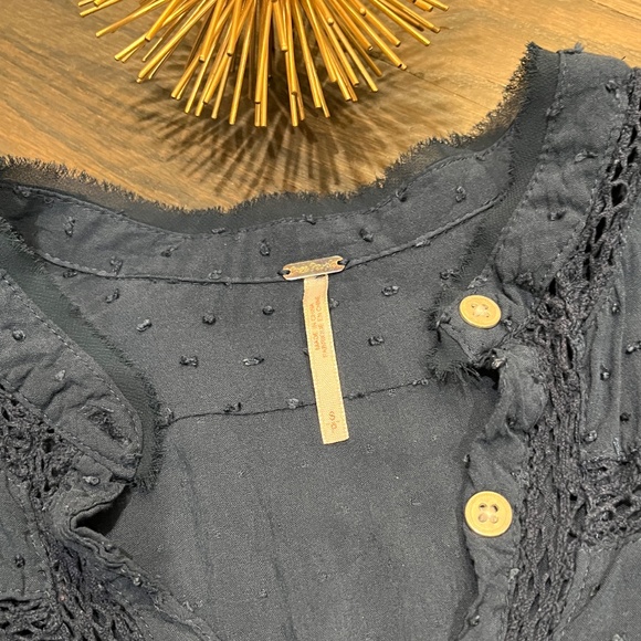 Anthropologie Free People Blue Every Day Girl Swiss Size Small - Picture 6 of 7